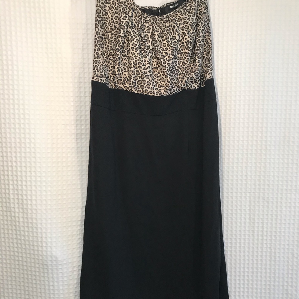 Dana Kay Black and Leopard Print Dress